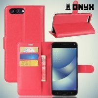 Чехол книжка для ASUS ZenFone 4 Max ZC554KL - Красный