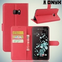 Чехол книжка для HTC U Ultra - Красный