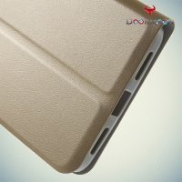 Чехол книжка для Huawei Honor 5X с скрытой боковой магнитной застежкой - Золотой