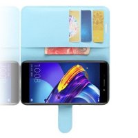Чехол книжка для Huawei Honor 6C Pro - Голубой