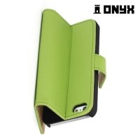 Чехол книжка для iPhone SE - Зеленый
