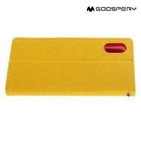 Чехол книжка для iPhone X Mercury Goospery - Желтый