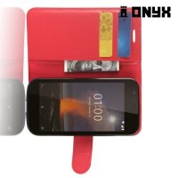 Чехол книжка для Nokia 1 - Красный
