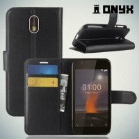 Чехол книжка для Nokia 1 - Черный