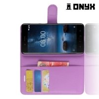 Чехол книжка для Nokia 8 - Фиолетовый