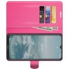 Чехол книжка для Nokia G10 / Nokia G20 отделения для карт и подставка Розовый