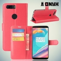 Чехол книжка для OnePlus 5T - Красный
