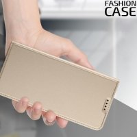 Чехол книжка для Samsung Galaxy A5 2018 SM-A530F с скрытой магнитной застежкой - Золотой
