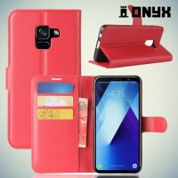 Чехол книжка для Samsung Galaxy A8 2018 - Красный