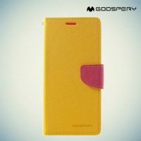 Чехол книжка для Samsung Galaxy A8 2018 Mercury Goospery - Желтый