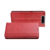 Чехол книжка для Samsung Galaxy A80 / A90 с магнитом и отделением для карты - Красный