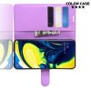Чехол книжка для Samsung Galaxy A80 отделения для карт и подставка Фиолетовый
