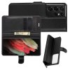 Чехол книжка для Samsung Galaxy S21 Ultra отделения для карт и подставка Черный