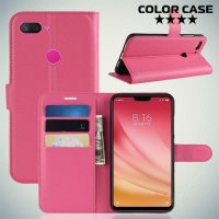 Чехол книжка для Xiaomi Mi 8 Lite - Розовый