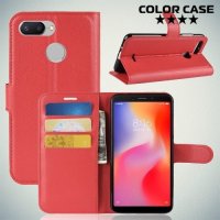 Чехол книжка для Xiaomi Redmi 6 - Красный
