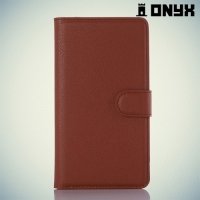 Чехол книжка для Xiaomi Redmi Note 4 - Коричневый