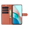 Чехол книжка для Xiaomi Redmi Note 9T отделения для карт и подставка Коричневый