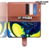 Чехол книжка кошелек с отделениями для карт и подставкой для Samsung Galaxy A80 / A90 - Коричневый