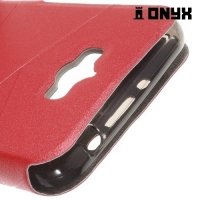 Чехол книжка с умным окном для ASUS ZenFone Max ZC550KL - Красный