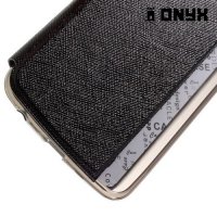 Чехол книжка с окном для LG K10 K410 K430DS - Черный
