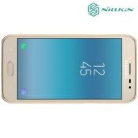 Чехол накладка Nillkin Super Frosted Shield для Samsung Galaxy J2 (2018) SM-J250F - Золотой