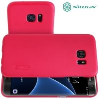 Чехол накладка Nillkin Super Frosted Shield для Samsung Galaxy S7 Edge - Красный