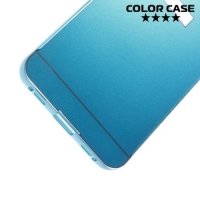 Чехол с металлическим бампером для Huawei ShotX - Голубой