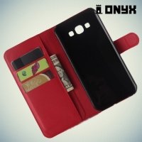 Чехол книжка для Samsung Galaxy A8 - красный