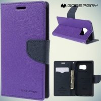Чехол книжка для Samsung Galaxy S6 Edge Кошелек Mercury Goospery - Фиолетовый