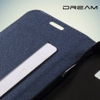 Чехол книжка для Samsung Galaxy S6 Edge с отделением для банковской карты - Синий