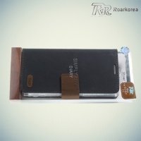Чехол книжка для Sony Xperia Z5 Кошелек RoarKorea - Черный
