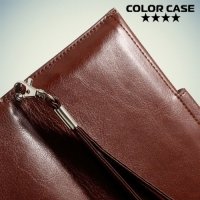 Чехол кошелек-сумка для телефона 3.7-4.3 дюйма - коричневый