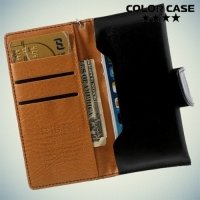 Чехол кошелек-сумка для телефона 3.7-4.3 дюйма - черный