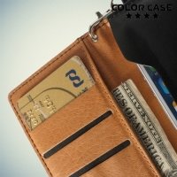 Чехол кошелек-сумка для телефона 3.7-4.3 дюйма - черный