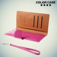 Чехол кошелек-сумка для телефона 3.7-4.3 дюйма - розовый