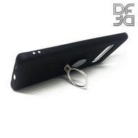 DF Силиконовый чехол с кольцом для пальца для Samsung Galaxy S10 встроенный металлический лист для магнитного держателя Черный