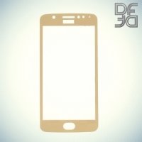 DF Закаленное защитное стекло на весь экран для Moto E4 - Золотой