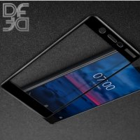 DF Закаленное защитное стекло на весь экран для Nokia 7 - Черный