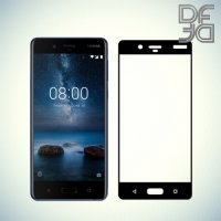 DF Закаленное защитное стекло на весь экран для Nokia 8 - Черный
