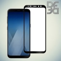 DF Закаленное защитное стекло на весь экран для Samsung Galaxy A8 2018 - Черный
