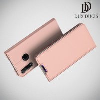 Dux Ducis чехол книжка для Huawei Honor 20 Lite с магнитом и отделением для карты - Розовое Золото