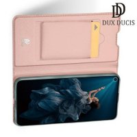 Dux Ducis чехол книжка для Huawei Honor 20 Pro с магнитом и отделением для карты - Розовое Золото