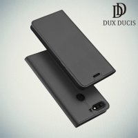 Dux Ducis чехол книжка для Huawei Honor 7C / 7A Pro / Y6 Prime 2018 с магнитом и отделением для карты - Серый