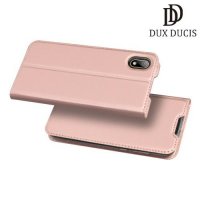 Dux Ducis чехол книжка для Huawei Honor 8S / Y5 2019 с магнитом и отделением для карты - Розовое Золото