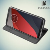 Dux Ducis чехол книжка для Motorola Moto Z3 Play с магнитом и отделением для карты - Серый