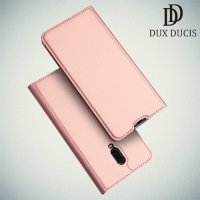 Dux Ducis чехол книжка для OnePlus 6T с магнитом и отделением для карты - Розовое Золото