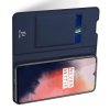 Dux Ducis чехол книжка для OnePlus 7T с магнитом и отделением для карты - Синий