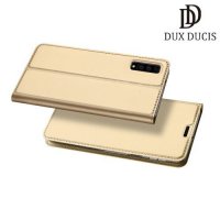 Dux Ducis чехол книжка для Samsung Galaxy A7 2018 SM-A750F с магнитом и отделением для карты - Золотой