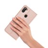 Dux Ducis чехол книжка для Samsung Galaxy M11 с магнитом и отделением для карты - Светло-Розовый