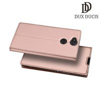 Dux Ducis чехол книжка для Sony Xperia XA2 Plus с магнитом и отделением для карты - Розовое Золото